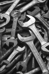 Fototapeta premium A Pile of Worn Wrenches