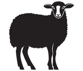 Cartoon sheep silhouette vector