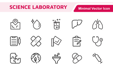 Science Icon Set. Iconl for Chemistry, Biology, Physics, Astronomy, Lab Projects, Research, Academic, Scientific Research, Laboratory Work, Academic Studies, Experiments, and STEM Education