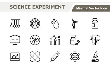 Naklejka premium Science Icon Set. Iconl for Chemistry, Biology, Physics, Astronomy, Lab Projects, Research, Academic, Scientific Research, Laboratory Work, Academic Studies, Experiments, and STEM Education