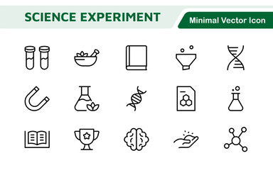 Science Icon Set. Iconl for Chemistry, Biology, Physics, Astronomy, Lab Projects, Research, Academic, Scientific Research, Laboratory Work, Academic Studies, Experiments, and STEM Education