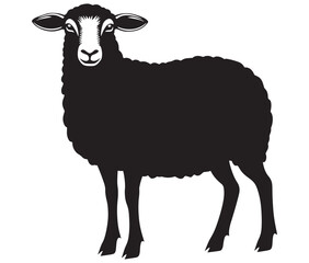 Cartoon sheep silhouette vector