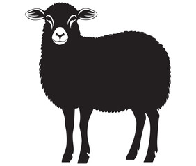 Cartoon sheep silhouette vector