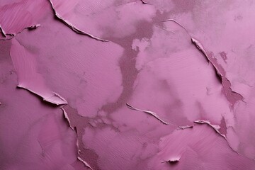 Naklejka premium Abstract textured strokes of mauve paint with cracks and uneven layers. Macro shot of acrylic paint texture. Design for background, wallpaper, and poster
