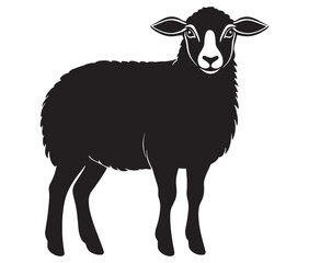 Cartoon sheep silhouette vector