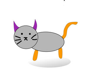 Cat silhouette collection - peeping cat set, black cat - vector