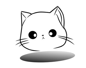 Cat silhouette collection - peeping cat set, black cat - vector