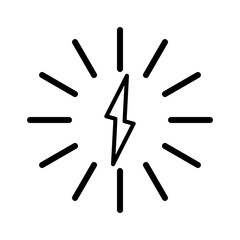 lightning icon, energy, sign symbol logo illustration vector, isolated on white