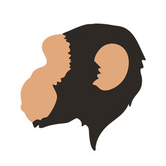 Profile Chimp Head Vector Graphic