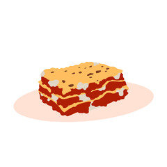Lasagna Dish Vector Graphic