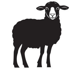 Cartoon sheep silhouette vector