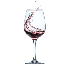 wine glass with red wine splashing elegantly, showcasing dynamic movement and rich color. splash effect adds sense of excitement and vibrancy to scene