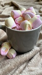 cup with marshmallows closeup