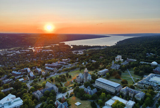 Cornell Sunset Aerial View