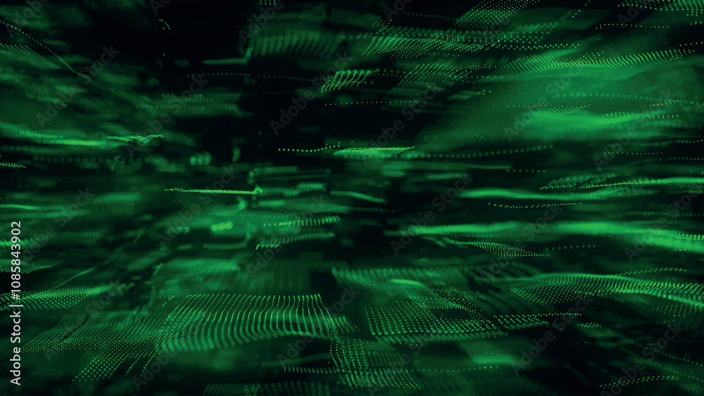 Poster abstract technology background. 3d composition of intersecting multicolored lines. information techn