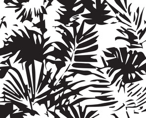 Summer watercolor tropical palm tree leaves seamless pattern. Watercolor grunge design for cards, web, backgrounds and natural product.