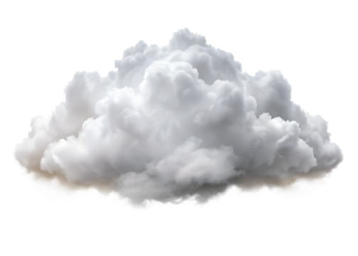 A Realistic cloud isolated on a transparent background. - Powered by Adobe