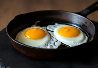 Golden Fried Eggs in a Cast Iron Classic