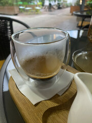 hot black coffee in the terrace