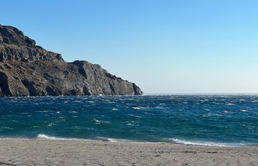 Mountain and beach, south of Plakias on Crete Island, Greece.