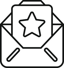 Open envelope displaying document with prominent star, symbolizing an important or priority message