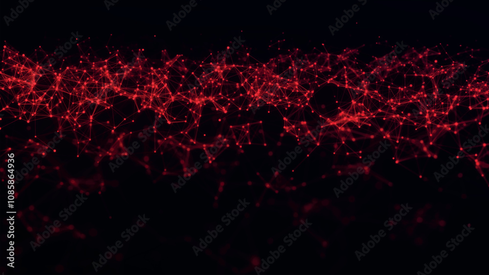 Aufkleber abstract background with connecting dots and lines. network connection structure. plexus effect. 3d 