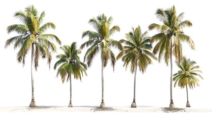 Palm trees on white background. Tropical palm trees on white background.