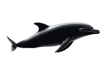Obraz premium Elegant Black Dolphin Silhouette Swimming Gracefully