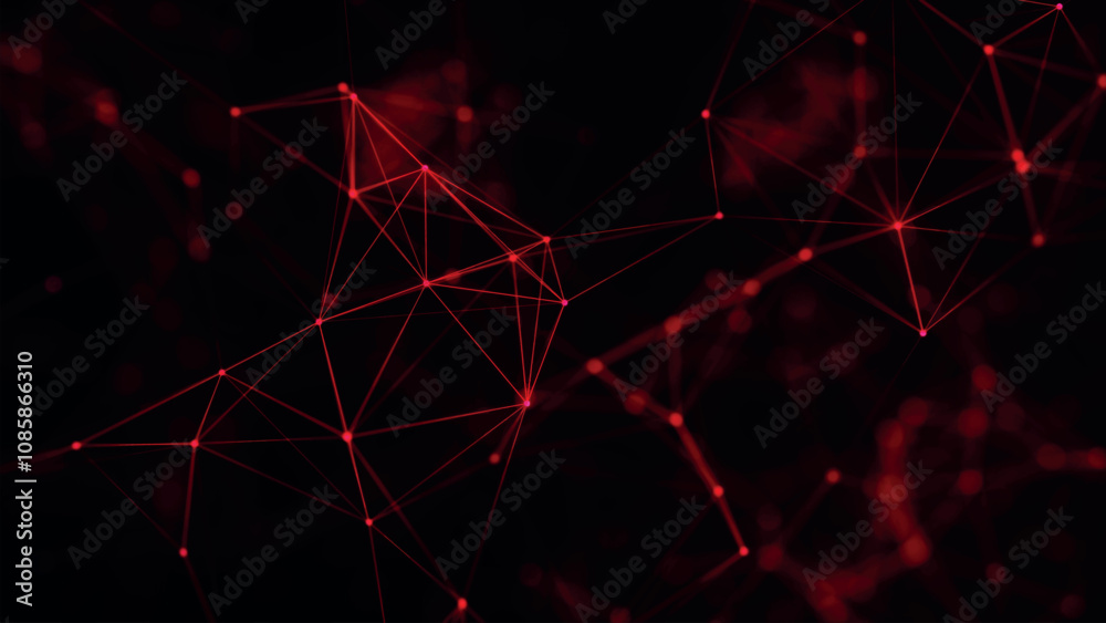 Aufkleber abstract background with connecting dots and lines. network connection structure. plexus effect. 3d 