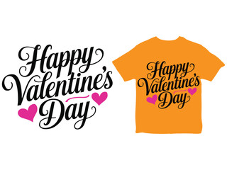 Happy Valentine's Day typography with vector illustration.