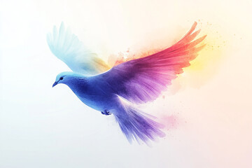 Obraz premium A Colorful Dove Soaring in Flight