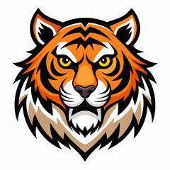 Tiger Head Vector Illustration, Tiger Head Logo in Bold Graphic Style