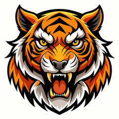 Tiger Head Vector Illustration, Tiger Head Logo in Bold Graphic Style