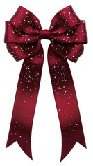 Czerwona kokarda na przezroczystym tle. Walentynki, urodziny, prezent, dekoracja, boże narodzenie. Wektor