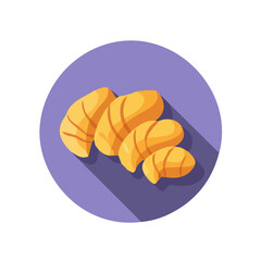 Simple flat 2D illustration of ginger isolated on a white background, Ai design, flat 2D design, vector