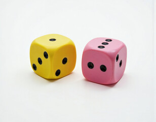 two dice on a white background
