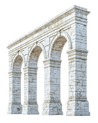 Obraz premium Impressive Roman Aqueduct Architectural Structure on Clean White Background
