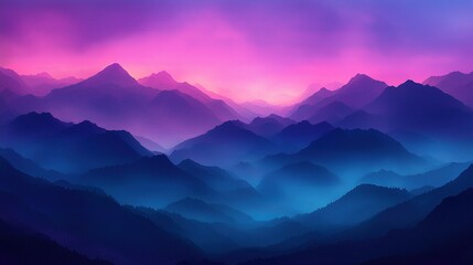 Fototapeta premium Dramatic sunset over misty mountains anongsysamoud landscape photography serene atmosphere aerial view nature's beauty