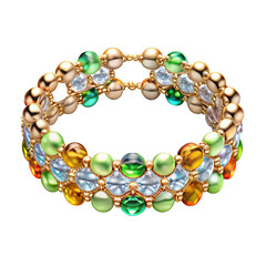 Beautiful design bracelet isolated on transparent background.