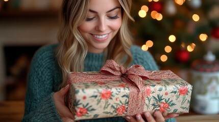 Person adding decorative washi tape accents to wrapped package
