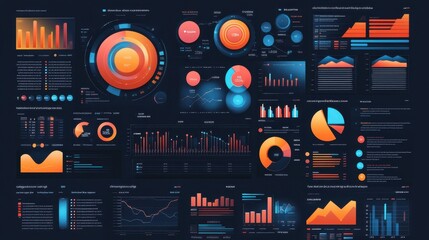 Futuristic Data Visualization Display Showing Complex Information