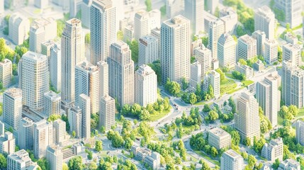 A Modern Cityscape Integrated With Lush Green Spaces