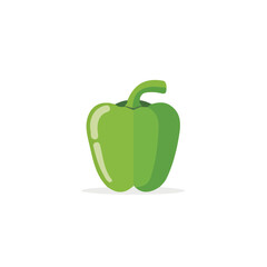 Simple flat 2D illustration of green bell pepper isolated on a white background, ai, flat 2d design, ideal for animation, UI/UX design, mobile apps, web design, digital illustrations