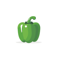Simple flat 2D illustration of green bell pepper isolated on a white background, ai, flat 2d design, ideal for animation, UI/UX design, mobile apps, web design, digital illustrations