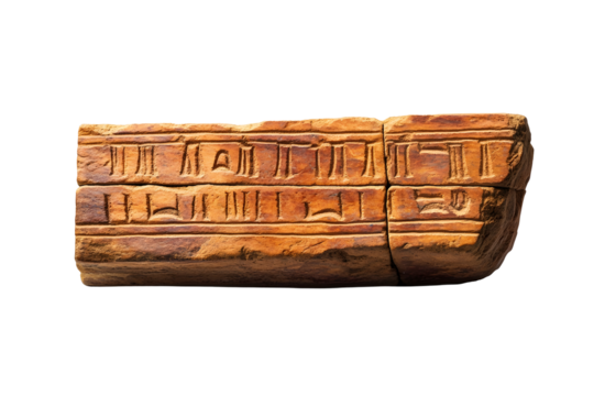 Detailed Mesopotamian Cuneiform Inscription on a Clean Isolated White Background