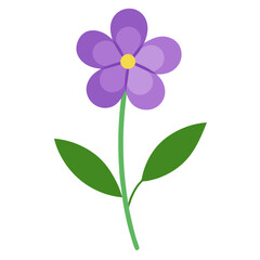 Violet Flower Plant Color Vector.