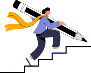 transparent png creative writing and career progression illustration concept.