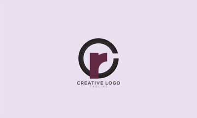 CR RC Abstract initial monogram letter alphabet logo design