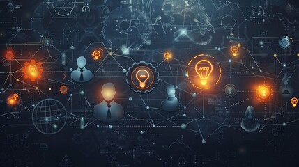 Obraz premium Connecting Ideas and People in a Network of Innovation