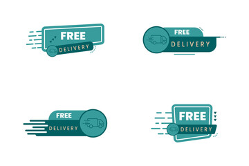 Obraz premium Free delivery shipping ribbon level sticker